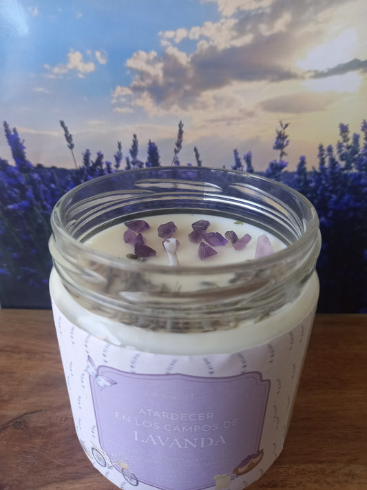 Atardecer en los campos de lavanda